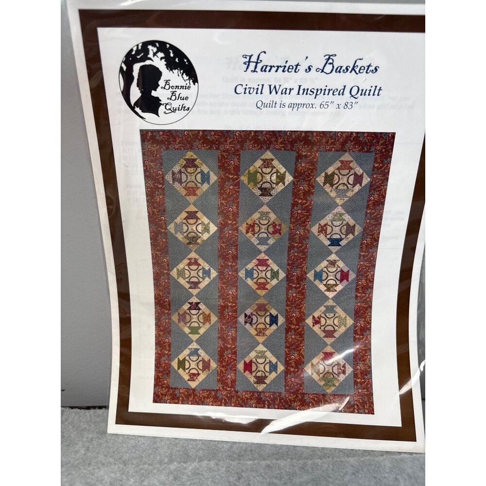 Harriets Baskets Civil War Inspired Quilt Pattern by Bonnie Blue Quilts 65" x 83